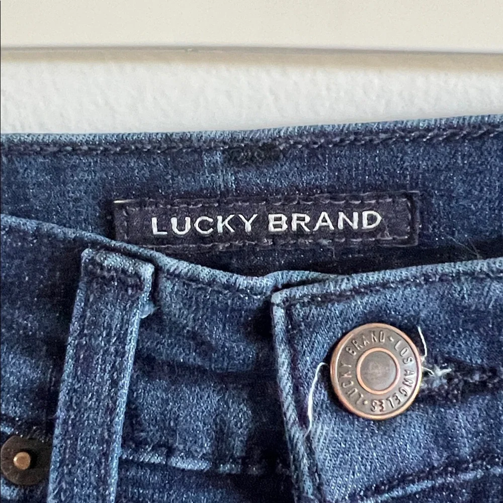 Lucky Brand High Rise Boot Bridgette Indigo Denim Dark Wash Jeans - Picture 2 of 11